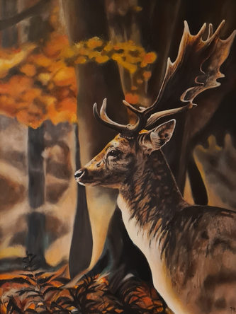 Golden deer, 70 x 90 cm. 675 euro